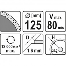 Disc diamantat continuu 125 mm ceramica Yato..